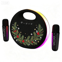 Haut-parleur karaoké Bluetooth portable 2400 mAh avec 2 microphones sans fil, lumière LED RGB, machine KTV, prend en charge TF USB AUX