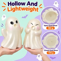 Ensemble de deux sculptures fantômes personnalisées, décoration de table d'Halloween, figurines fantômes blanches ludiques pour la décoration d'étagères de salon ou de bureau