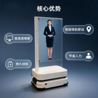 Robot Inteligente de 30 Pulgadas con Pantalla OLED Transparente y Sensor Automático para Publicidad Electrónica y Equipos Móviles