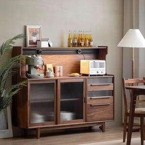 North American Walnut Solid Wood <b>Sideboard</b> 120cm Storage Cabinet Living Room Nordic Minimalist Design - Product Image 4