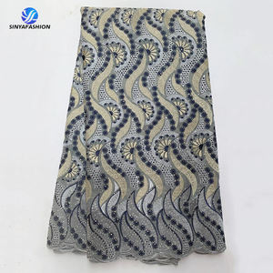 Sinya blanc or sénégal suisse Voile <span class=keywords><strong>dentelle</strong></span> en suisse Match Auto Aso Oke coton <span class=keywords><strong>dentelle</strong></span> tissu broderie <span class=keywords><strong>robe</strong></span> nigériane mode - Product Image 6