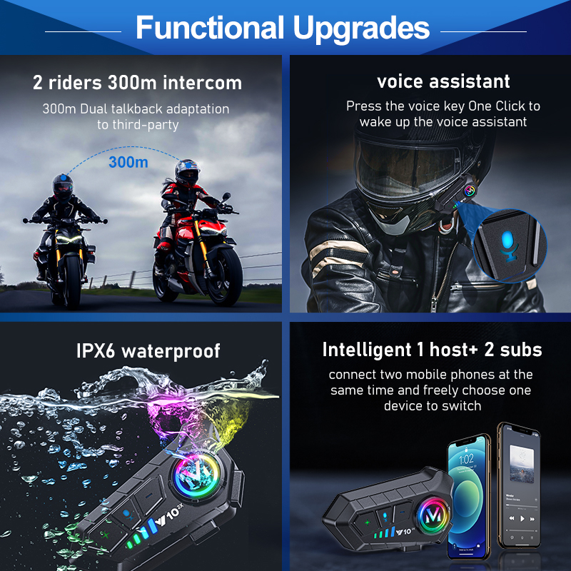 バイクヘルメット用　ワイヤレスBluetoothキッド　新品未使用品 Y102xユニバーサルモーターサイクルヘルメットBtインターホン