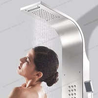 Offre Spéciale 304 Panneau de douche intelligent en acier inoxydable LED Colonne de robinet de douche thermostatique Panneau de douche mural haute pression
