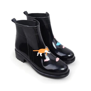Mignon bottes courtes licorne <span class=keywords><strong>chelsea</strong></span> dames bottes designer <span class=keywords><strong>noir</strong></span> femmes cheville bottes de pluie - Product Image 4