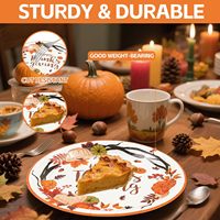 Assiettes d'automne, feuilles de chêne et citrouilles, ensemble de vaisselle jetable pour gâteaux et fêtes d'automne, Thanksgiving, récolte, mariage, anniversaire