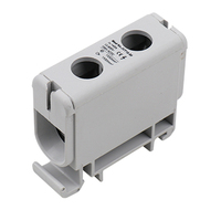 고전류 2극 DIN 레일 장착 95mm2 전기 단자 커넥터 750V 알루미늄 구리 단자 800V 160A/145A