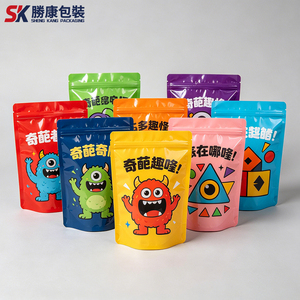 ถุงซิปล็อคแบบตั้งได้ยี่ห้อ SK สำหรับนม สลัด เค้ก วัสดุ BOPP/AL/PE ปิดผนึกด้วยความร้อน พิมพ์ดิจิตอล ขนาด 3.5 กรัม-28 กรัม ขายส่ง - Product Image 1