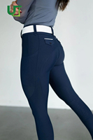 Nouveaux pantalons d'équitation en silicone bleu marine RTS pour femmes, collants d'équitation, jodhpurs, leggings d'équitation avec poche