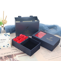 Boîtes à bagues en forme de rose, emballages de bijoux, boîtes cadeaux, boîtes pour colliers et bracelets avec rose éternelle pour un cadeau romantique (les bijoux NE SONT PAS inclus)