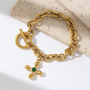 Prix usine 316L Acier Inoxydable Porte-Bonheur Pop <span class=keywords><strong>En</strong></span> ou 18K Croix Oeil de Tigre <span class=keywords><strong>Bracelet</strong></span> <span class=keywords><strong>en</strong></span> Pierre - Product Image 4