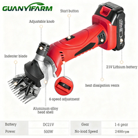 Tondeuse à moutons sans fil GUANYI FARM, nouvelle batterie lithium électrique, rechargeable, portable, acier inoxydable 304, garantie 1 an