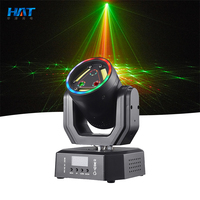 HAT Bandes LED Rouge/Vert 20W Mini Projecteur Stroboscopique Laser Lumière de Fête Disco avec Contrôle DMX512 pour Soirées DJ