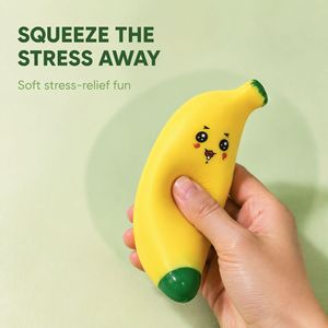 Banana Face Squeeze <b>Toy</b> Realistic Stress Relief Squishy TPR Fidget Gift <b>Box</b> for Students - Product Image 4