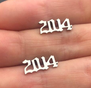 Boucles d'oreilles en acier inoxydable pour femmes, couleur argent, année, bijoux, clou d'oreille, fabricant chinois, fournisseur, vente en gros - Product Image 5