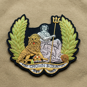 FOR CROWN & COUNTRY High Quality Lace Embroidered Patch <b>Sew</b>-On Fabric Badge Circular Luxury Design for Garment - Product Image 2
