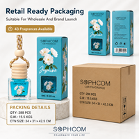 Diffuseur de parfum pour voiture suspendu 8 ml en verre avec bouchon en bois, huile parfumée personnalisée pour rétroviseur, marque privée