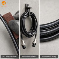 Kabel Konektor Pengunci Ulir Bundar 3 Inti Kustom, Kabel Ekstensi Female ke Female untuk Peralatan Otomasi