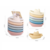 Lot de 6 jouets baignoire empilables en plastique PP écologique, bateaux, pour enfants de 5 à 7 ans, design unique, jouets éducatifs QF QF-017