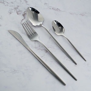 Juego de cubiertos de acero inoxidable 11/0 al por mayor, cubiertos de plata desechables para bodas, fiestas para restaurantes occidentales - Product Image 1