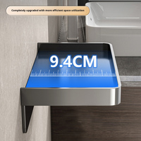 Étagère de salle de bain en acier inoxydable 304 sans perçage, support mural pour téléphone de toilettes, plateau de rangement pour toilettes publiques