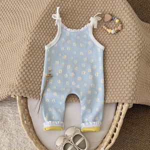 จั๊มสูทลายดอกไม้แบบเกาหลีกางเกงสายเดี่ยวเอี๊ยมกางเกงลำลองฤดูใบไม้ผลิฤดูใบไม้ร่วงชุดเอี๊ยมสำหรับเด็กทารกเด็กผู้หญิง - Product Image 3