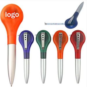 Bolígrafo Retráctil de Acero con Logotipo Personalizado, Cinta Métrica Extraíble, Regla Interna de Hierro y Plástico - Product Image 1