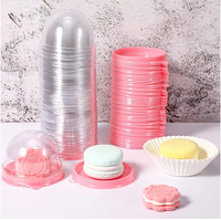 Récipient à muffins dôme rose simple Boîte à gâteaux blister en plastique PET pour mariage Anniversaire Fromage Pâtisserie Dessert Emballage de fruits