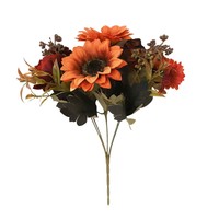 Bouquet de tournesols artificiels faits à la main en soie pour mariage, fête, décoration intérieure, arrangements floraux prêts à l'emploi, vente en gros