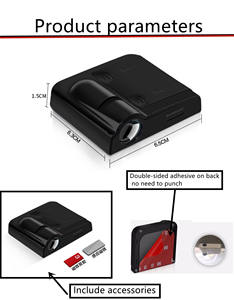 Projecteur pour <span class=keywords><strong>porte</strong></span> de voiture, sans fil, universel, personnalisé, ombre lumineuse hd, logo, 2 pièces - Product Image 4