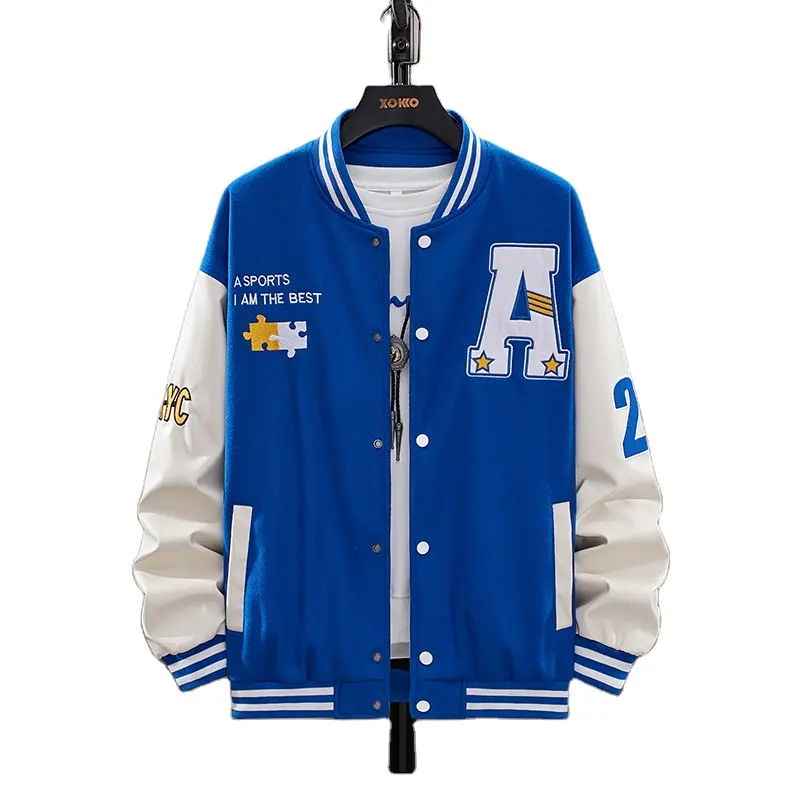 New trend Wholesale Letterman Embroidery Bomber Jackets Custom Baseball Jacket for men