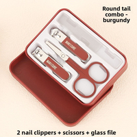 Lot de 4 outils de manucure et pédicure en acier au carbone, avec coupe-ongles, ciseaux à poils de nez et outils de toilettage des ongles pour bébés, en boîte