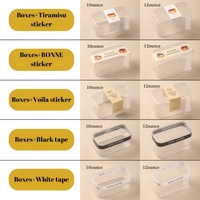 Boîte à gâteau carrée en plastique PS transparente fabriquée en Chine, logo personnalisé, conteneur pour tiramisu, mousse, biscuits, bonbons