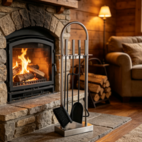 Ensemble d'outils de nettoyage pour foyer et brasero en acier, pour usage domestique et camping, vente en gros usine moderne
