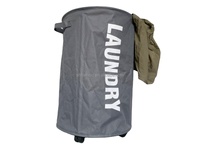 Panier à linge pliable et imperméable à trois compartiments en tissu, type sur pied pour salle de bain