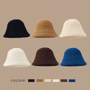 หมวกบักเก็ตขนแกะอุ่นๆ สำหรับฤดูใบไม้ร่วงและฤดูหนาว ลดราคาพิเศษ ไซส์ใหญ่  ปักโลโก้ได้ตามต้องการ หมวกชาวประมงสำหรับผู้หญิงและผู้ชาย - Product Image 3