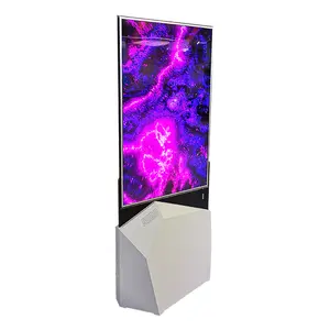 Ultra Thin Double Sided Floor Stand Kiosk 4K Digital Led Screens Floor Stand Transparent Oled Touch Screen Display Screen