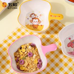 Wuhe Childrens Melamine Bowl Cartoon Design Drop Resistant Heat Resistant For Baby Feeding 0 12 Months - Product Image 2