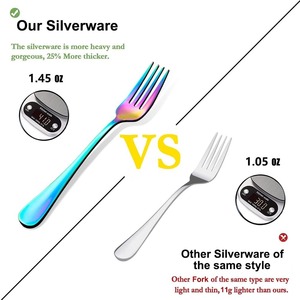 Juego de cubiertos para 5 cubiertos de acero inoxidable forjado, juego de cubiertos con acabado de espejo, Apto para lavavajillas para el hogar - Product Image 3