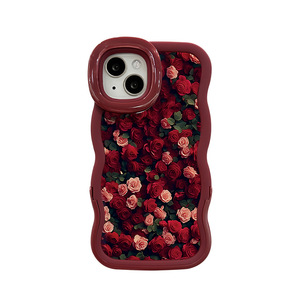 Funda Protectora para Teléfono Móvil con Diseño de Rosas Rojas, Borde Ondulado Invisible, Doble Soporte, TPU, para <span class=keywords><strong>iPhone</strong></span> <span class=keywords><strong>12</strong></span> 13 14 15 16 17 Pro Max - Product Image 5