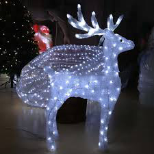 Outdoor Giant Christmas Reindeer With Led Light Waterproof Moving Reindeer Christmas Moving Reindeer