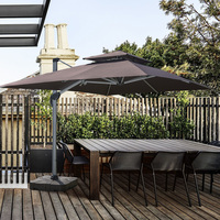 Parasol suspendu de luxe moderne en aluminium 3,5*3,5m/3*3m, robuste, pour extérieur, jardin, bord de piscine, parc, hôtel, cour, 260g