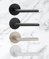Poignées de porte de toilette d'hôtel en or noir personnalisées, ensemble de serrures, cylindre de serrure étanche