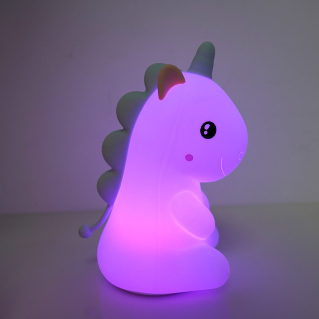 Portable Cute Mini Silicone Night Light with Rechargeable Touch Control 7 Colors & Dimmable for Kids Bedroom