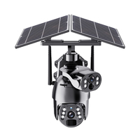 Caméra à double objectif étanche 4G 6MP Caméra de vidéosurveillance sans fil pour réseau extérieur Caméra de sécurité solaire à vision nocturne couleur
