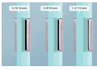 Nouvelle conception de pince pour panneaux de verre, connecteurs de table en verre, pince en acier inoxydable 316, pince murale pour verre