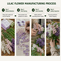 Fleur de lilas artificielle au toucher réel, petite branche, simulation de lilas en soie pour la décoration de la maison, mariage, décoration florale intérieure
