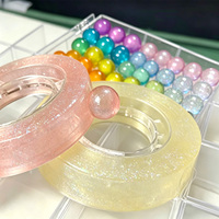 Kit de Manualidades con Bolas de Burbuja Transparentes, 6 Colores, Cinta Adhesiva Transparente, Juguete Antiestrés Creativo
