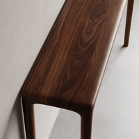 Table console d'entrée Table de salon moderne en bois massif Table murale longue et étroite en noyer noir