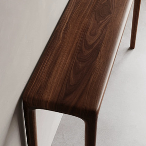 <span class=keywords><strong>Table</strong></span> console d'entrée <span class=keywords><strong>Table</strong></span> de salon moderne en bois massif <span class=keywords><strong>Table</strong></span> murale longue et étroite en noyer noir - Product Image 4