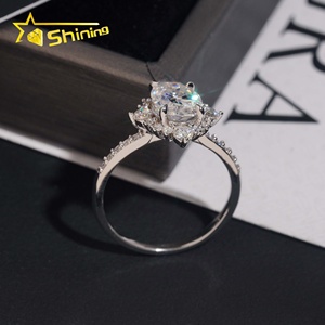 Hot Sale Fashion Design Pass Diamant Tester 925 Silber Oval Moissan ite Verlobung Ehering für Frauen - Product Image 4